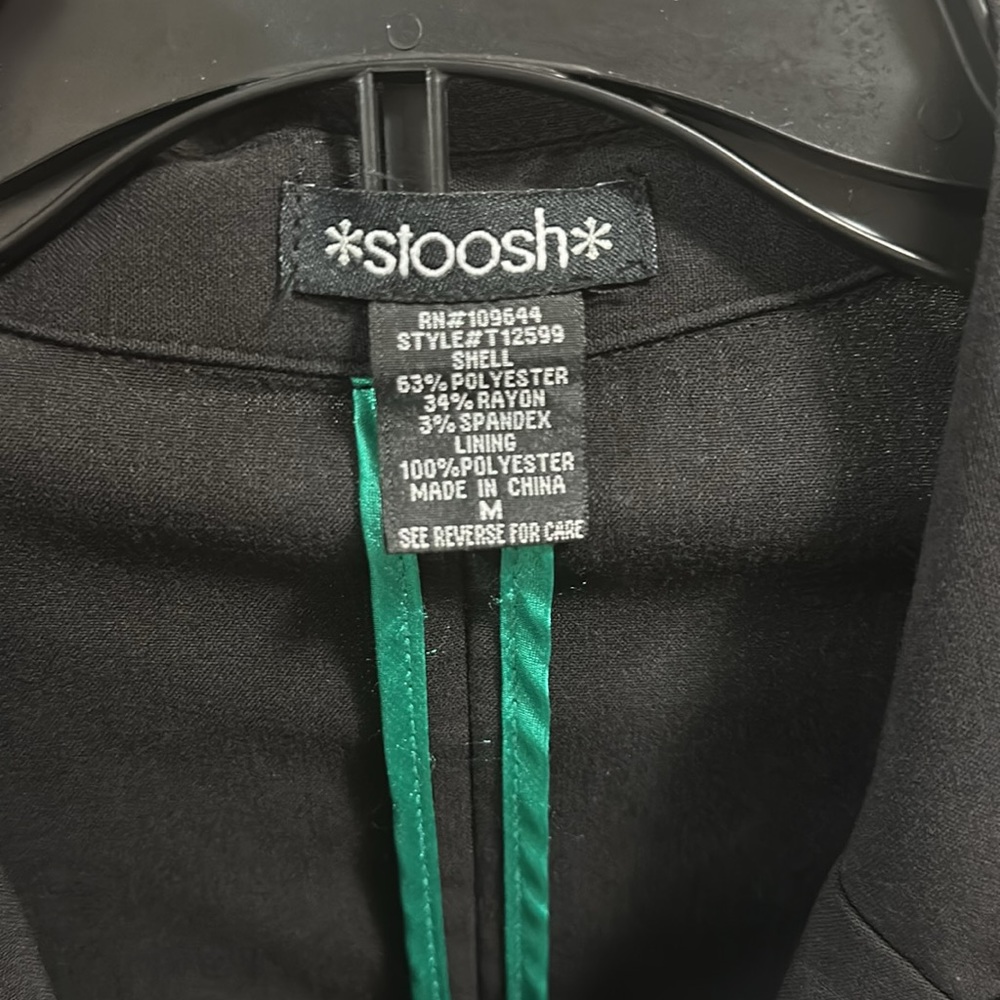 Stoosh women's black blazer 3/4 ruched sleeves stretchy fabric size M - Picture 7 of 9